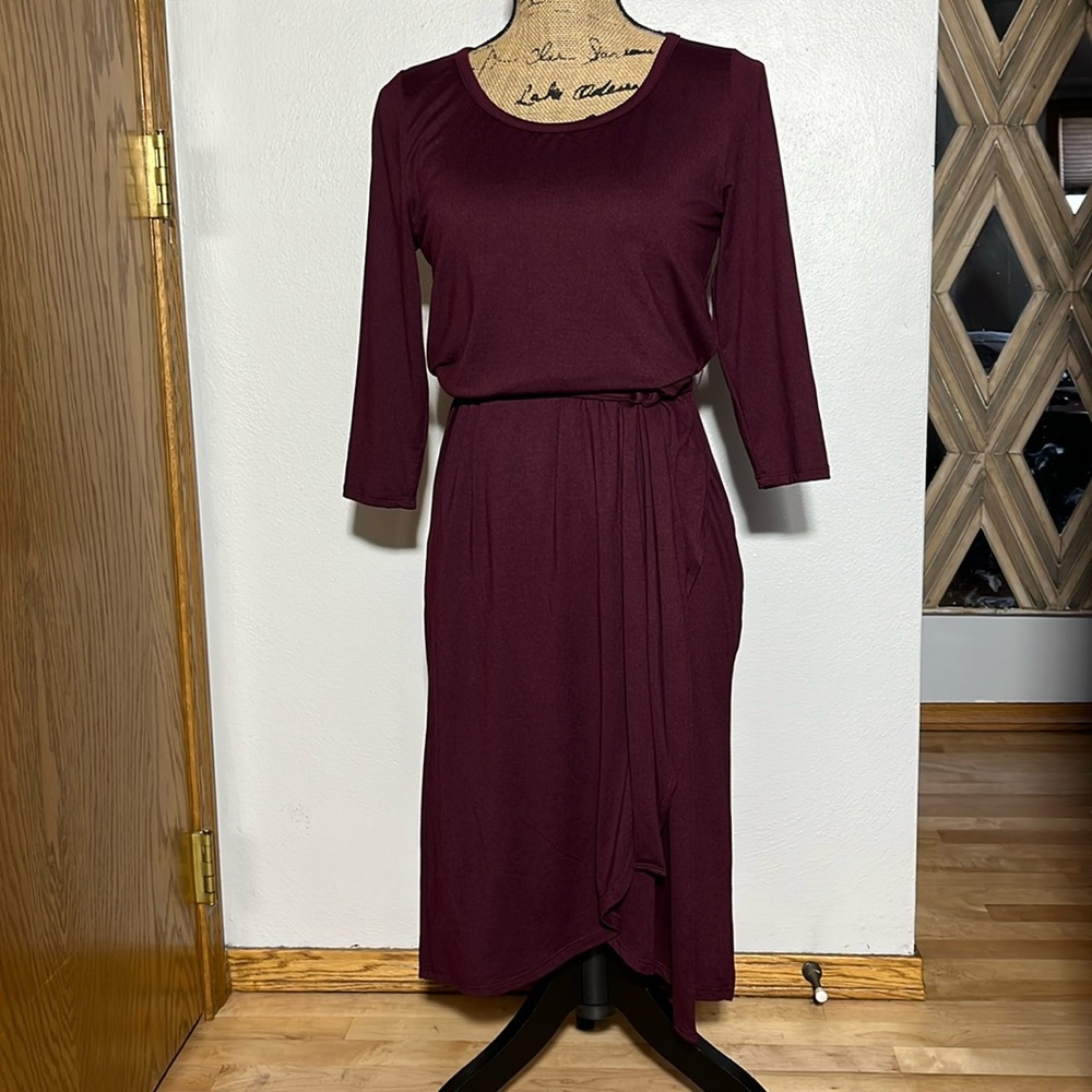 Les Amis wine colored dress